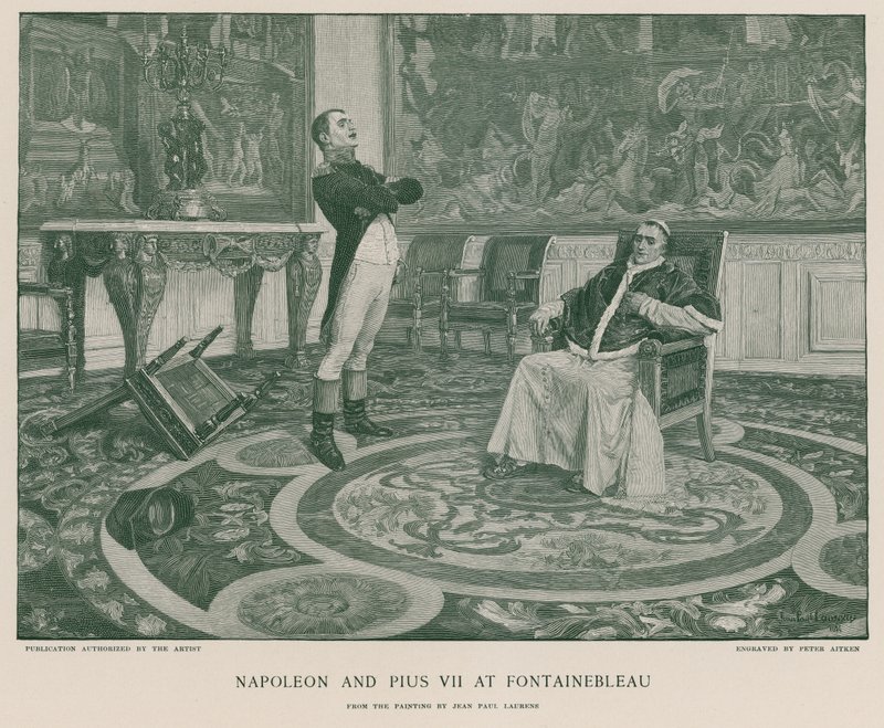 Napoleon i Pius VII w Fontainebleau autorstwa Jean Paul Laurens