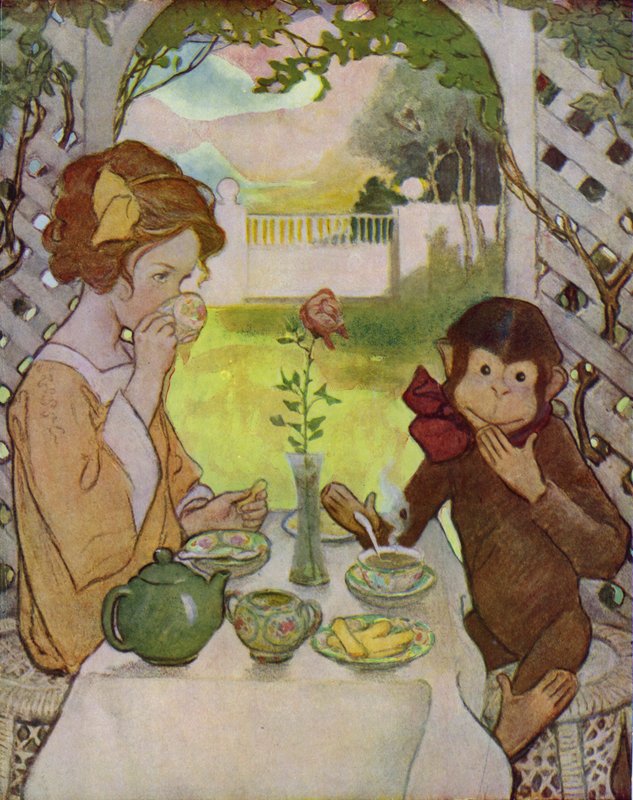 Piękna i bestia (kolor lito) autorstwa Jessie Willcox Smith