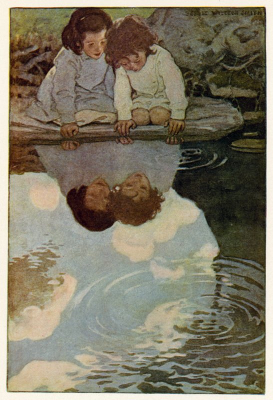 Lustrzana rzeka (kolor lito) autorstwa Jessie Willcox Smith