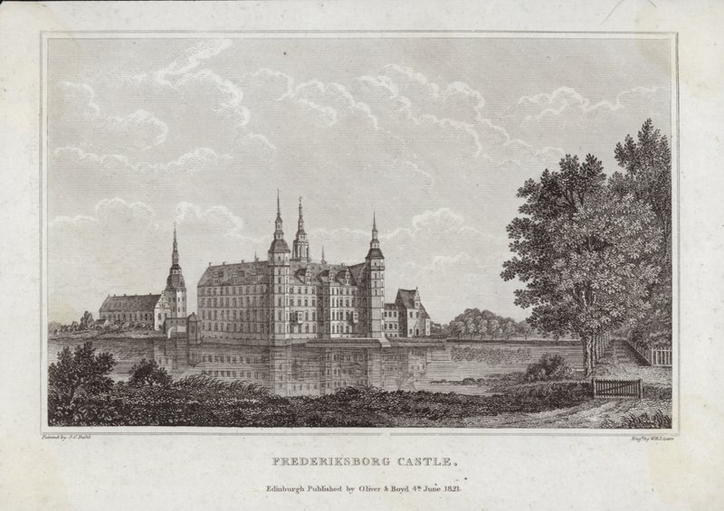 Pałac Frederiksborg autorstwa Johan Christian Dahl