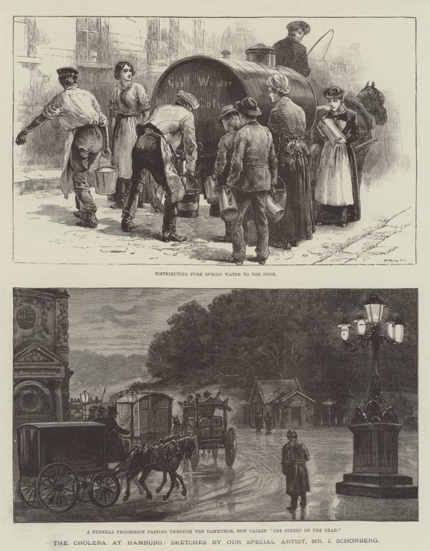 Cholera w Hamburgu autorstwa Johann Nepomuk Schonberg