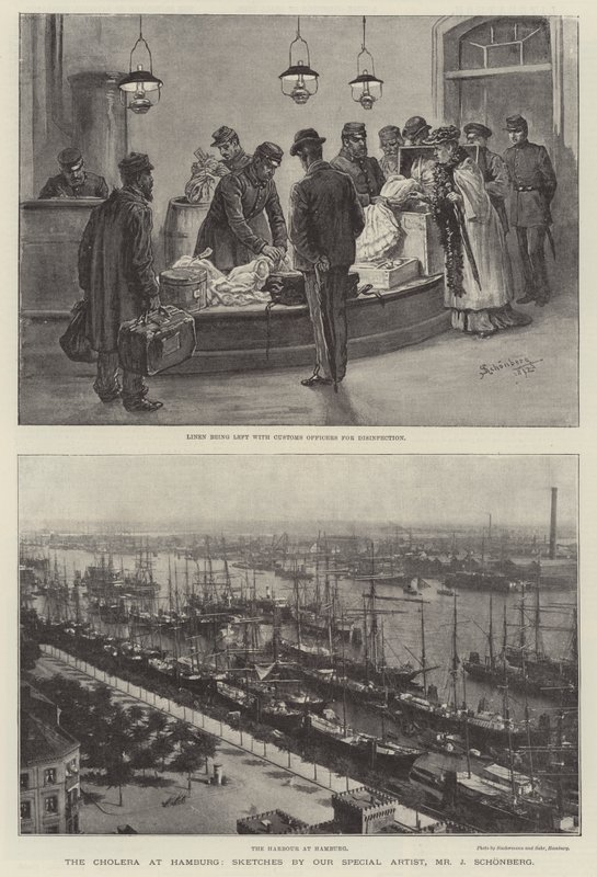 Cholera w Hamburgu autorstwa Johann Nepomuk Schonberg