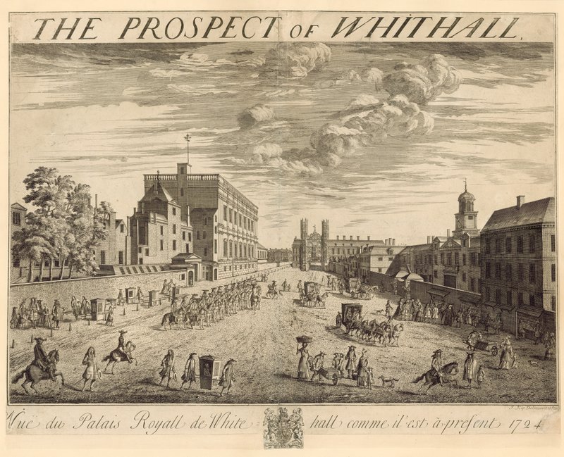 Plan Whitehall, 1724 autorstwa Johannes Kip