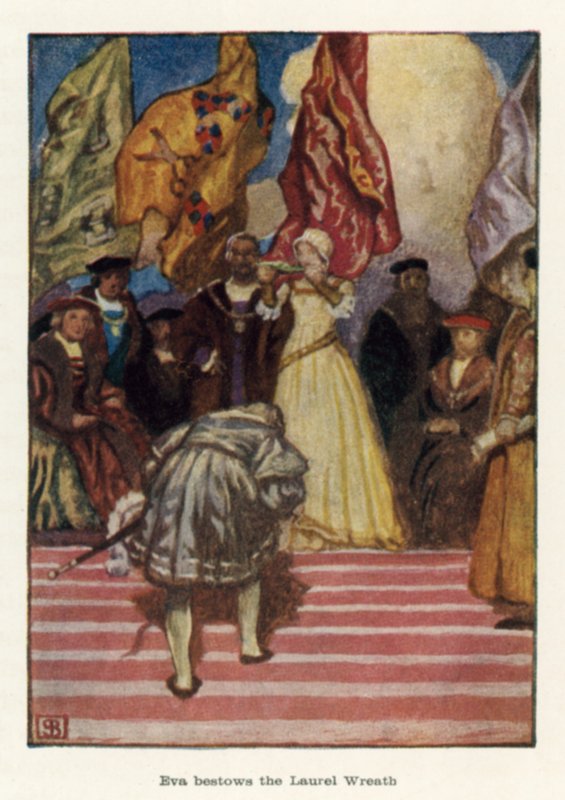 Eva wręcza wieniec laurowy autorstwa John Byam Liston Shaw