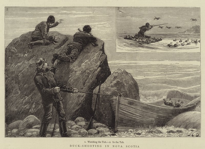 Strzelanie do kaczek w Nowej Szkocji autorstwa John Charles Dollman