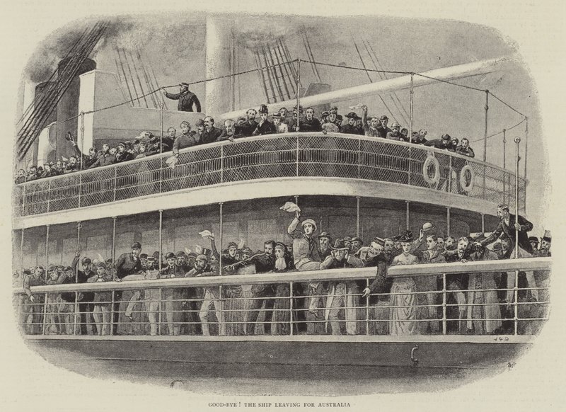 Do widzenia! Statek odpływający do Australii autorstwa John Charles Dollman