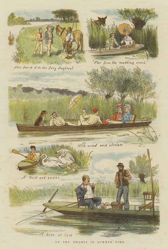 W górę Tamizy w okresie letnim (chromolitho) autorstwa John Charles Dollman