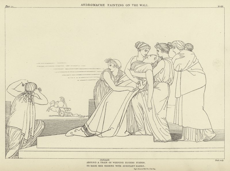 Andromacha omdlała na ścianie autorstwa John Flaxman