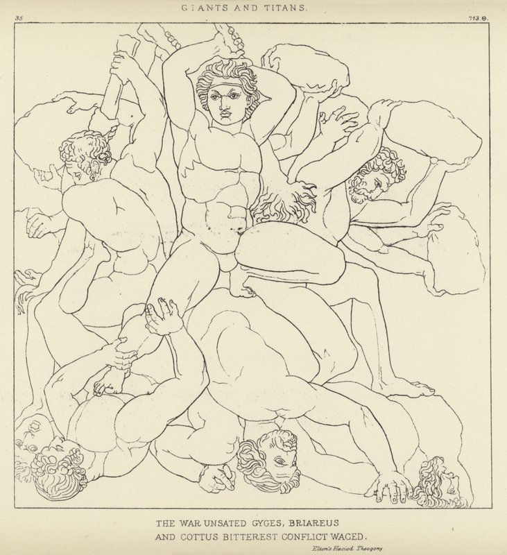 Giganci i Tytani autorstwa John Flaxman