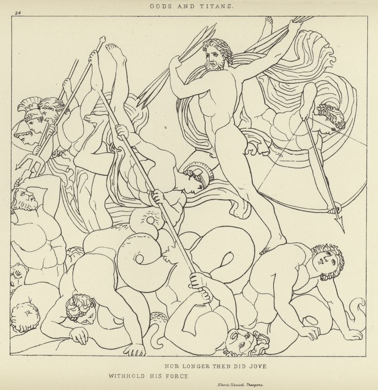 Bogowie i Tytani autorstwa John Flaxman