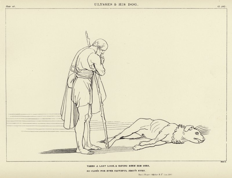 Ulisses i jego pies autorstwa John Flaxman