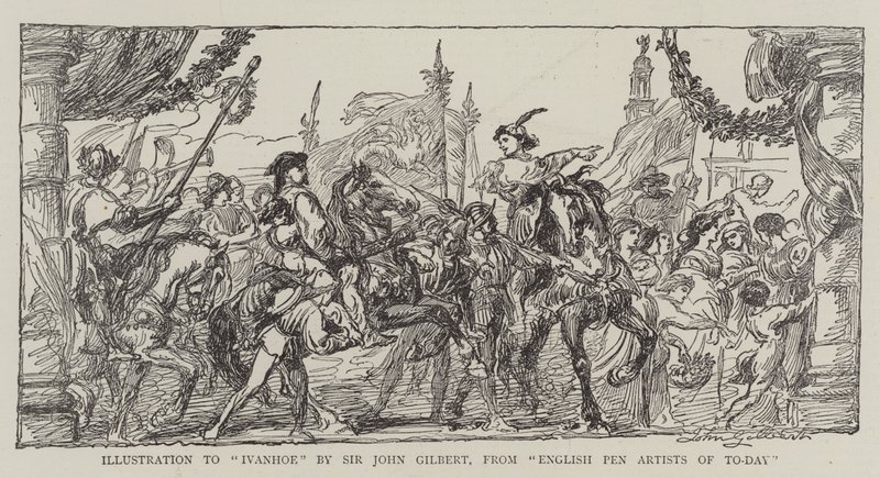 Ilustracja do Ivanhoe .a autorstwa John Gilbert