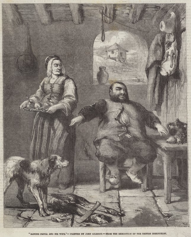 Sancho Pansa i jego żona autorstwa John Gilbert