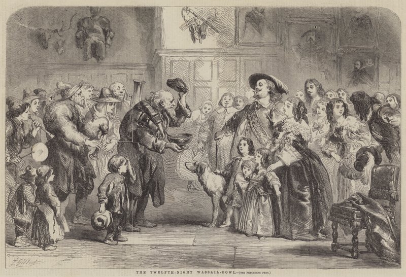 Dwunasta noc miska Wassail autorstwa John Gilbert