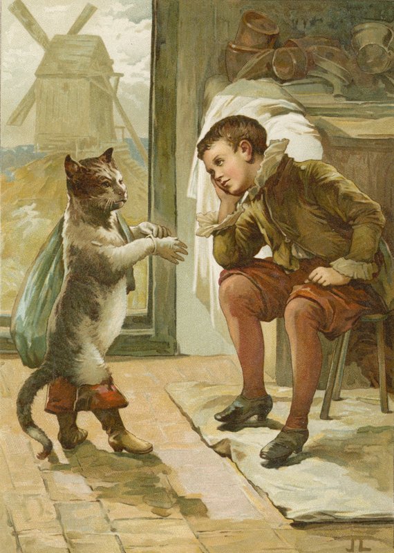 Kot w Butach (chromolitho) autorstwa John Lawson