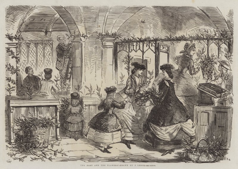 Czcionka i kwiaty autorstwa John Leech