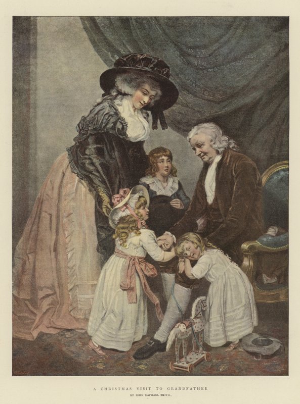 Świąteczna wizyta u dziadka (chromolitho) autorstwa John Raphael Smith