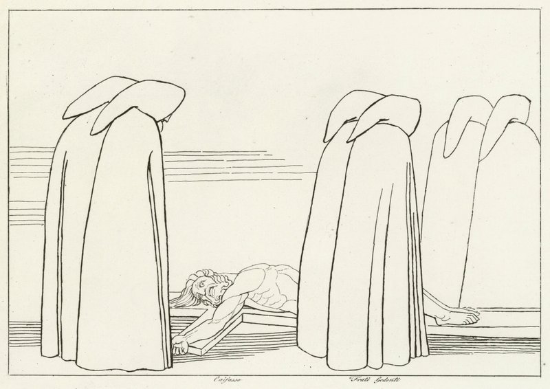 Hipokryci, Inferno, Canto 23 (rycina) autorstwa John (after) Flaxman