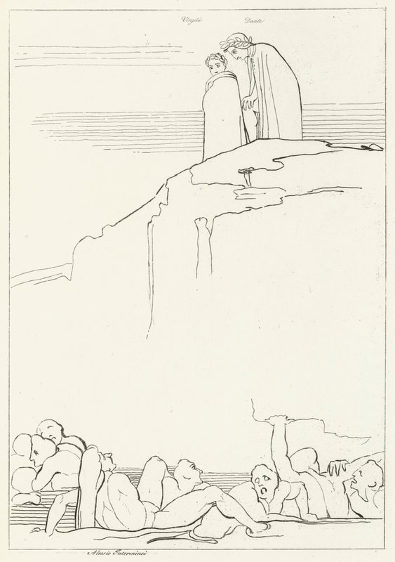 Malebolgia, Inferno, Canto 18 (grawerowanie) autorstwa John (after) Flaxman