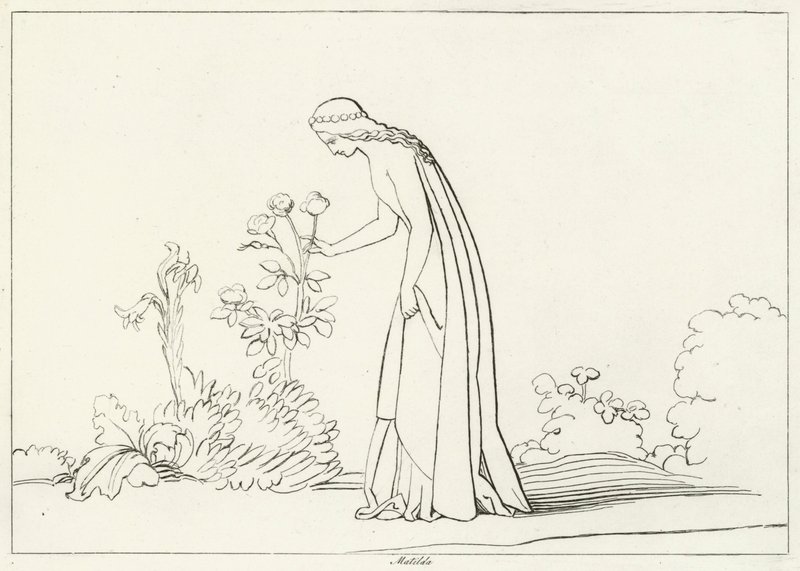 Matylda, czyściec, kanto 28 (rycina) autorstwa John (after) Flaxman