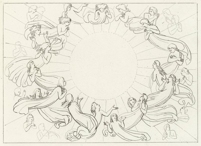 Słońce, raj, kanto 12 (rycina) autorstwa John (after) Flaxman
