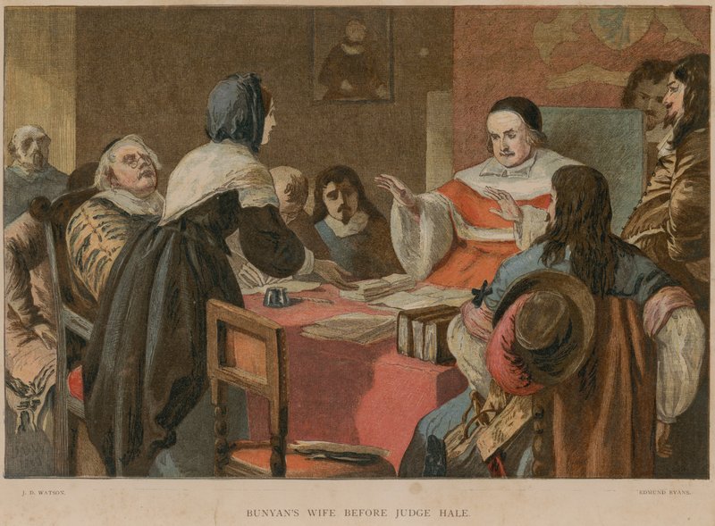 Żona Bunyana przed sędzią Hale autorstwa John Dawson Watson