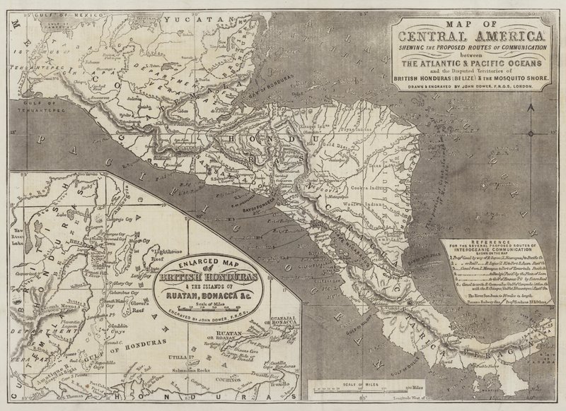 Mapa Ameryki Środkowej autorstwa John Dower