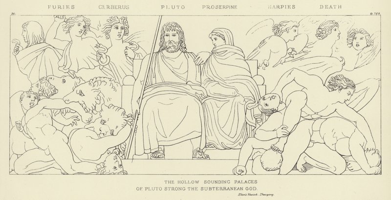 Furie, Cerber, Pluton, Prozerpina, Harpie, Śmierć autorstwa John Flaxman