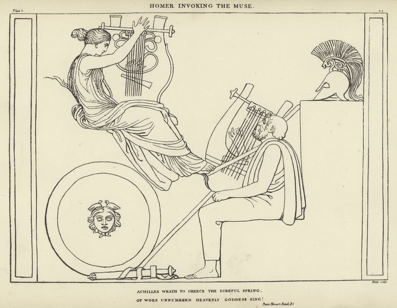 Homer przywołuje muzę autorstwa John Flaxman