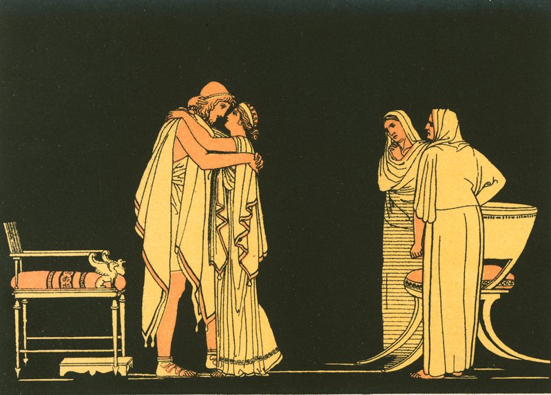 Spotkanie Ulissesa i Penelopy autorstwa John Flaxman