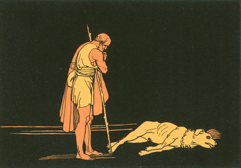 Ulisses i jego pies autorstwa John Flaxman