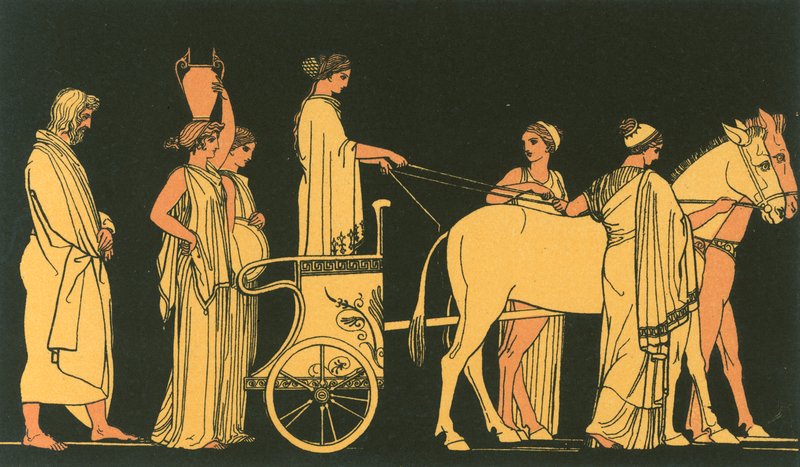 Ulisses podąża za samochodem Nausicaa autorstwa John Flaxman