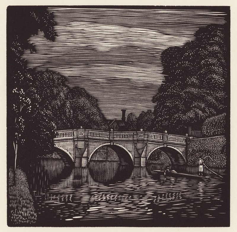 Cambridge: Clare Bridge (drzeworyt) autorstwa John Frederick Greenwood