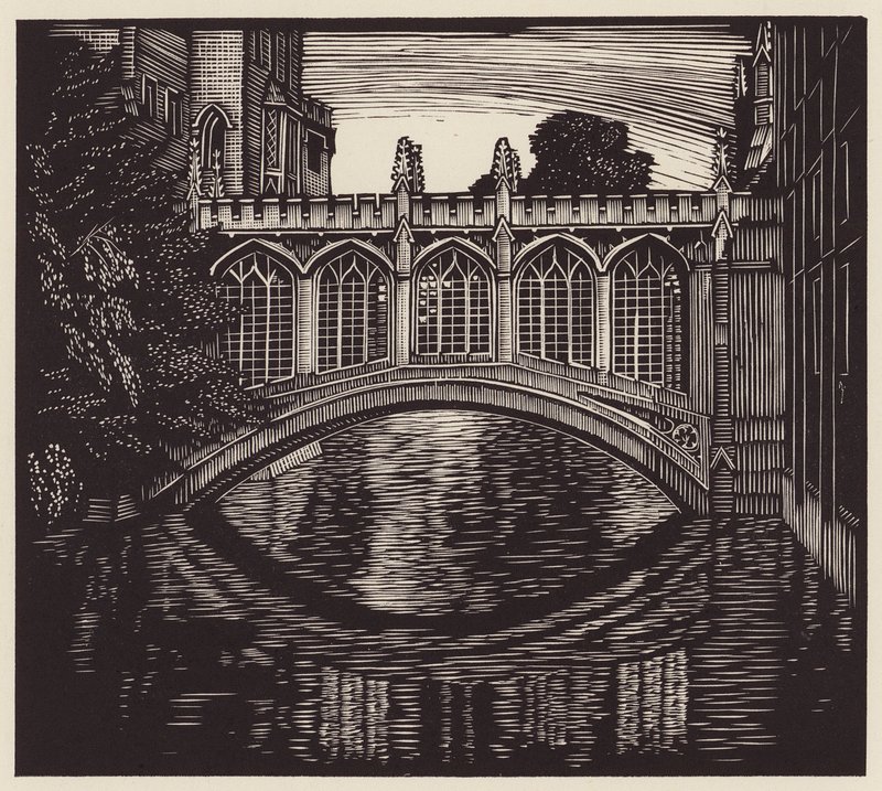 Cambridge: "Most Westchnień" (drzeworyt) autorstwa John Frederick Greenwood