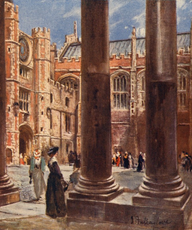 Clock Court, Hampton Court Palace (kolor lito) autorstwa John Fulleylove