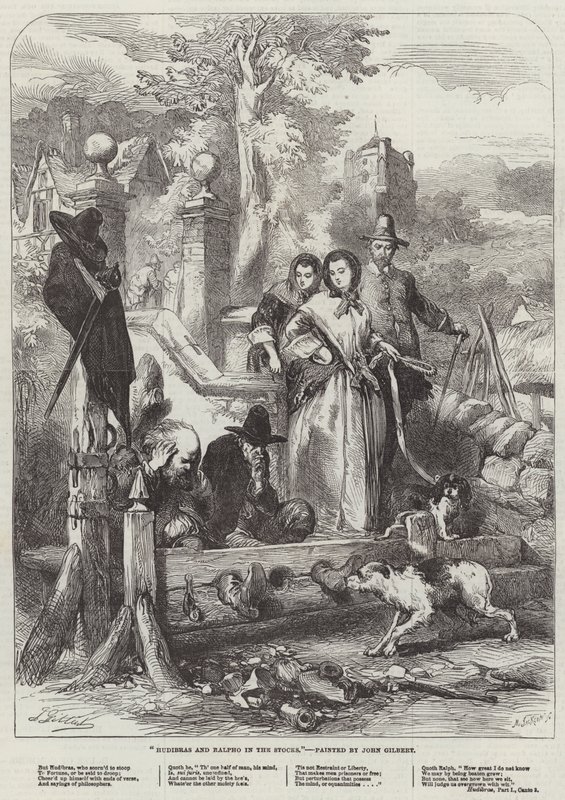 Hudibras i Ralpho w dybach autorstwa John Gilbert