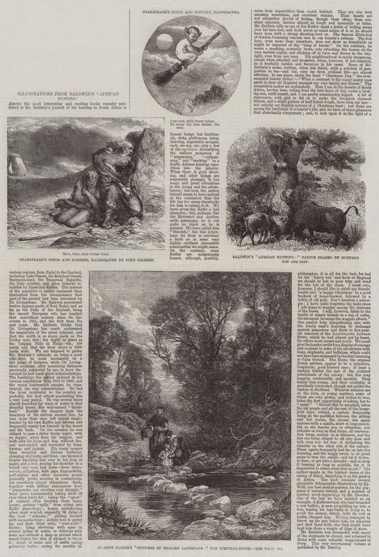 Ilustracje z afrykańskiego polowania Baldwina autorstwa John Gilbert