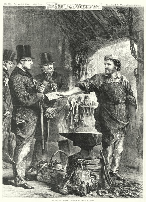 Uczciwy wyborca (grawerunek) autorstwa John Gilbert