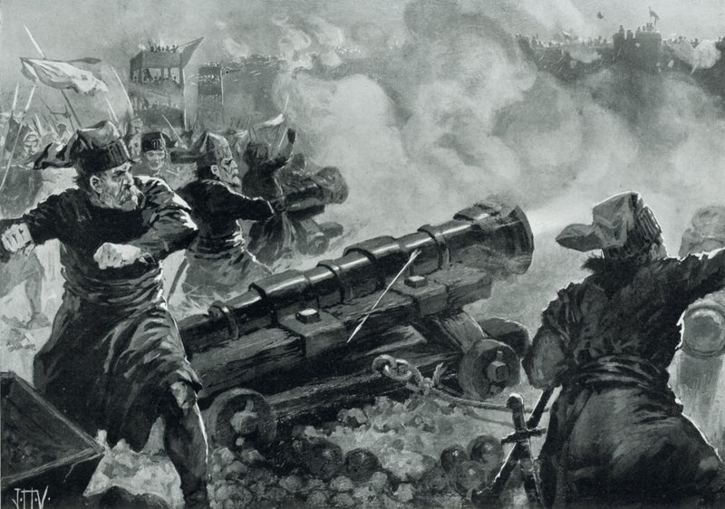 Oblężenie Konstantynopola przez Turków autorstwa John Harris Valda