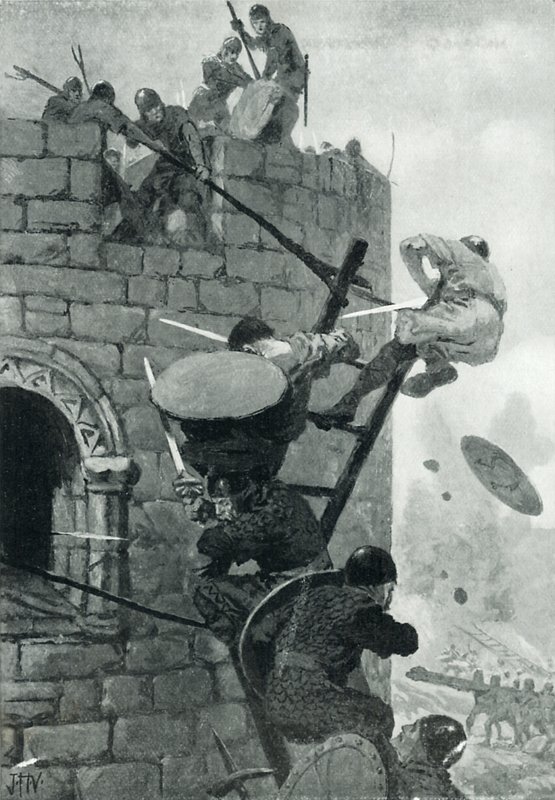 Oblężenie zamku Carmarthen autorstwa John Harris Valda