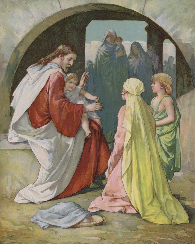 Chrystus błogosławi małe dzieci autorstwa John Lawson