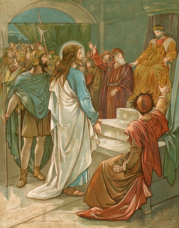 Jezus przed Piłatem autorstwa John Lawson