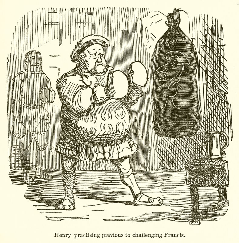 Henry Praktykujący przed wyzwaniem Franciszka autorstwa John Leech