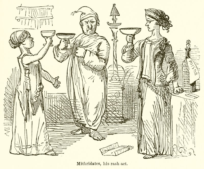 Mitrydates, jego wysypka autorstwa John Leech