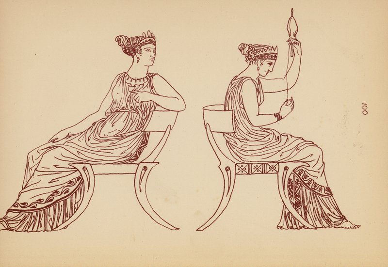 Starożytny grecki kostium kobiecy (litografia) autorstwa John Moyr Smith