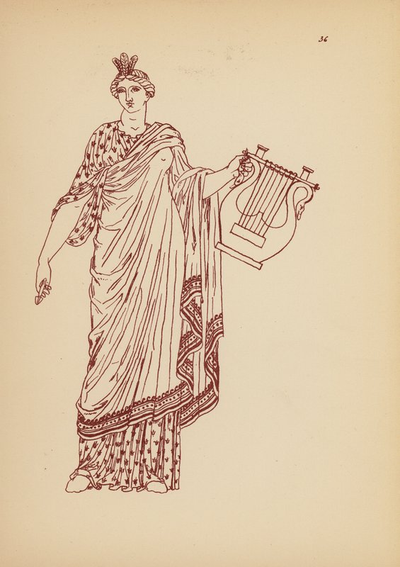 Starożytny grecki kostium kobiecy (litografia) autorstwa John Moyr Smith