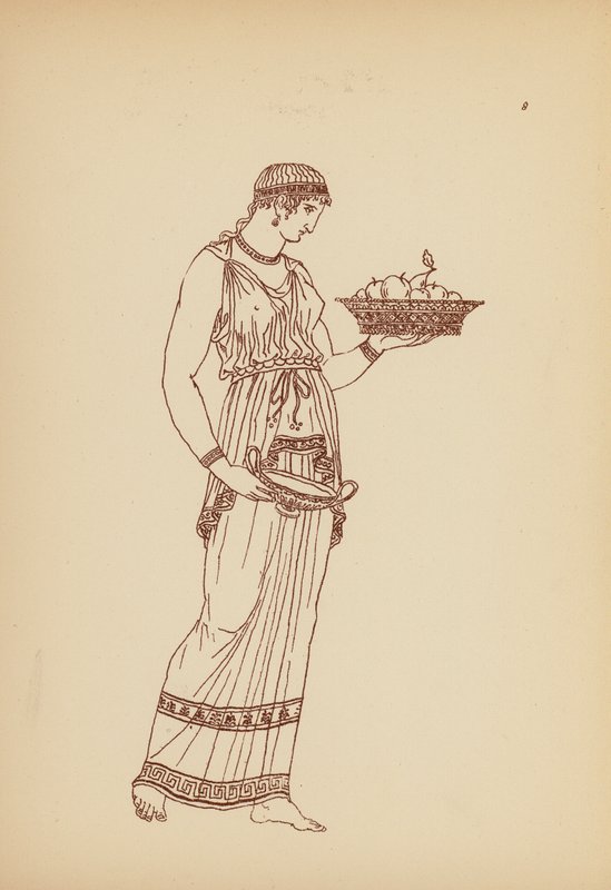 Starożytny grecki kostium kobiecy (litografia) autorstwa John Moyr Smith