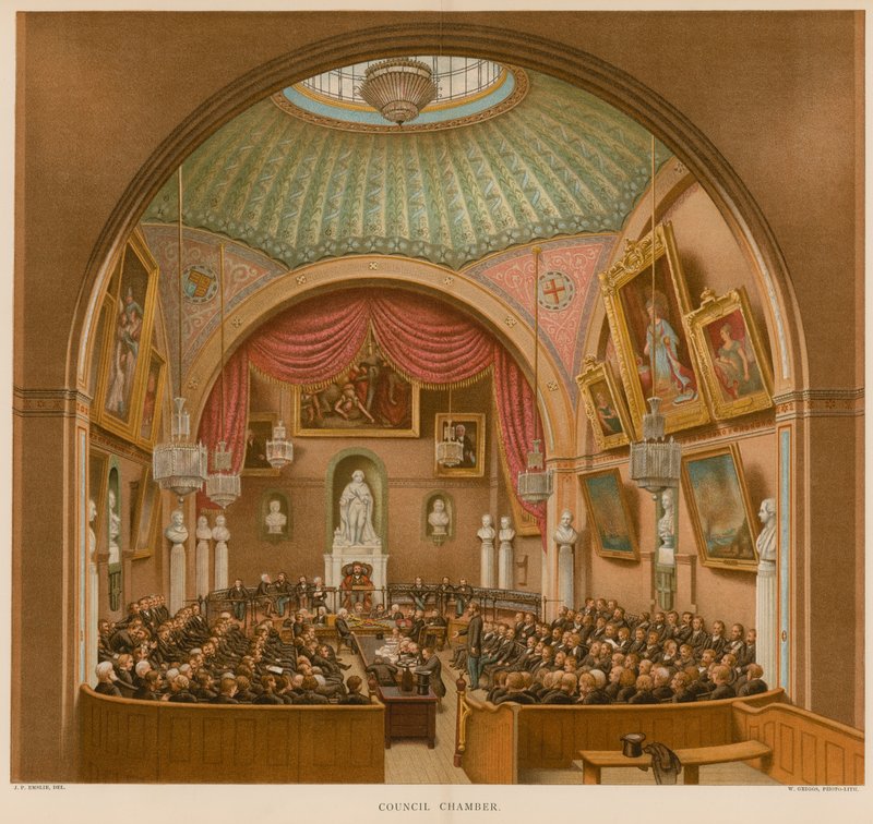 Sala Rady, Guildhall, Londyn autorstwa John Phillipp Emslie