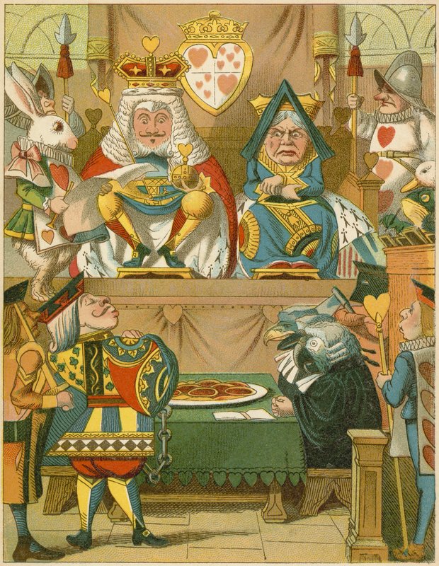 Proces w Alicji w Krainie Czarów autorstwa John Tenniel