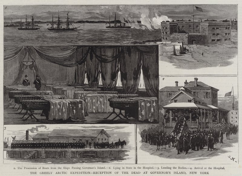 Greely Arctic Expedition, przyjęcie zmarłych na Governor